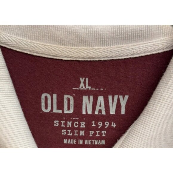 Old Navy Varsity 8 Short Sleeve Polo Slim Fit Maroon Size XL - Picture 3 of 9